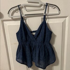 Hollister Navy Babydoll Tank Top